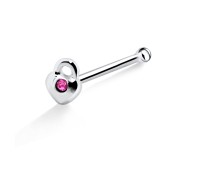Lock Heart Shaped Bone Nose Stud NSKD-323